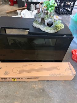 Black Aquarium Tank with Hygger LED Light