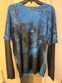 Men’s AFFLICTION ROGUE DARK ANGEL shirt size XL NWT