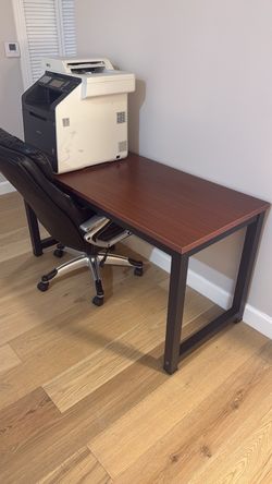 Wood Top Office Desk with Metal Frame