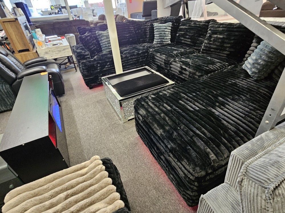 Brand New Sectional Corduroy Fabric XL W/ LED LIGHT $1999 Sofas & Couches