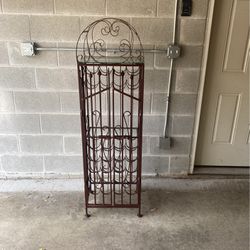 Metal Wine Rack Holder With Two Glass Shelves. Excellent Condition Pick Up Only Chicago Ravenswood Area. 