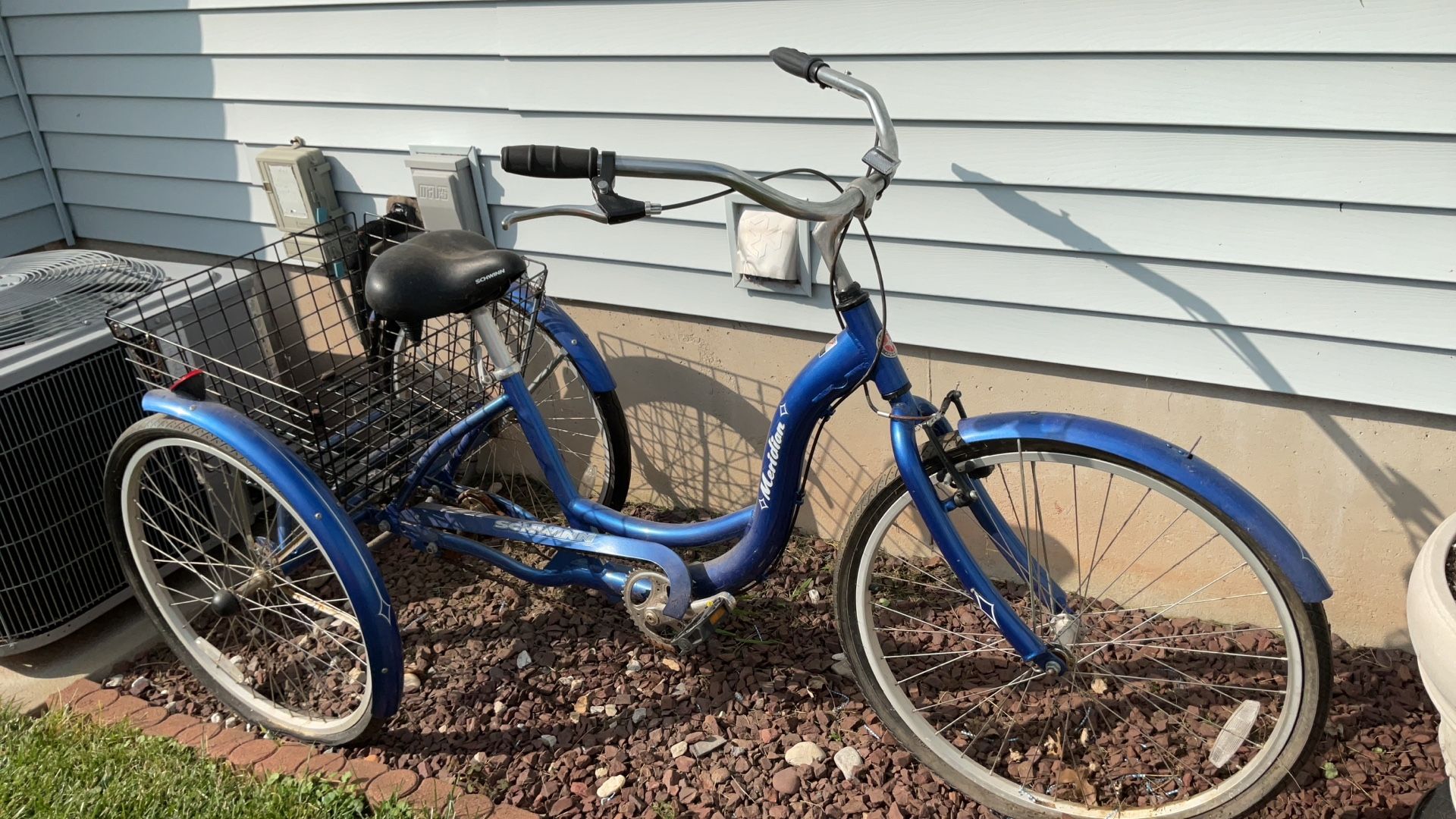 Adult Schwinn Tricycle With Basket On The Back Frame Structure