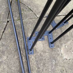 Set Of 4 34” Tall Metal Hair Pin Legs Black