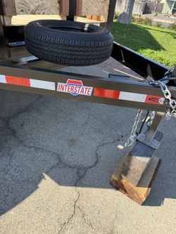 20ft Double Axel Interstate Flatbed Trailer With Built Up Sides