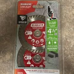 Diablo 4-1/2 in. Diamond Turbo Blade for Masonry (2-Pack)