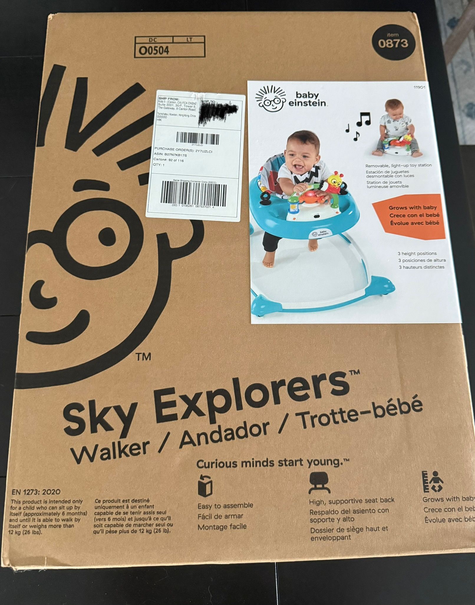 Baby Einstein Sky Explorers Baby Walker Activity Center and Sensory Play Learning-Toy with Lights, Songs and Sounds, Age 6 Months+