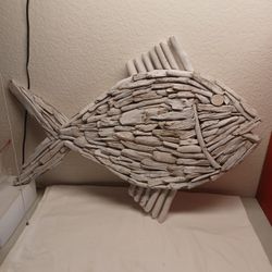 Huge Whitewash Driftwood Coastal Accent Hanging Decor