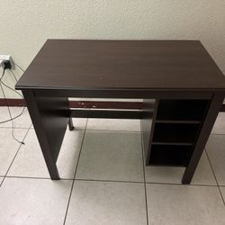 Wooden Desk With Shelves