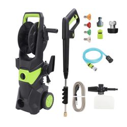 High Pressure Washer, 100BAR Electric Power Washer Car Washer 5.6L min with 23FT Hose 4 Nozzles