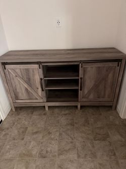 Farmhouse TV Stand with Sliding Barn Doors