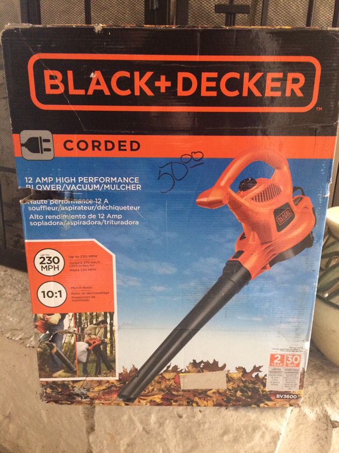 Black Decker Bv3600 Blower Vac,12A