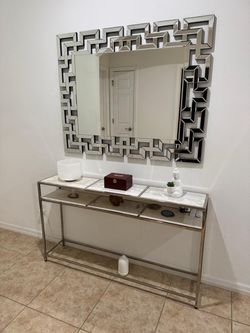 Console table with mirror