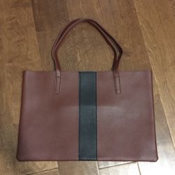 Vince Camuto Brown/ black stripe tote bag limited edition with care instructions