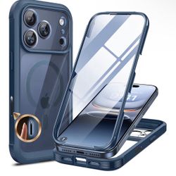 17 Pro Max Case, Upgraded [Full Camera Protection] [Compatible with Magsafe] [Translucent Matte] Shockproof Protective P