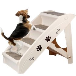 ZENY™ Foldable Pet Dog Stairs/Steps for Small Pet Dog/Cat, Safe and Durable Pet Ramp Stairs with Non-Slip Pads, for High Beds, Sofa, Car