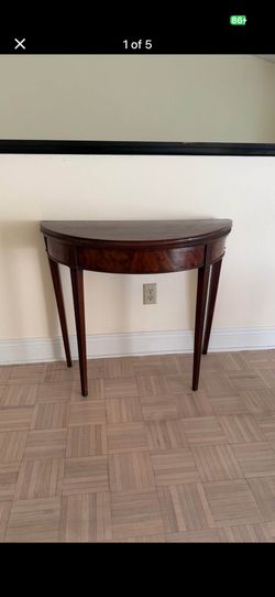 Antique Half-Moon Console Table / Demilune Table – Solid Wood