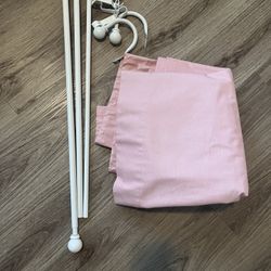 Pink Girls Curtains With ALL Hardware 