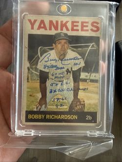 Bobby Richardson Signed Yankees Baseball Card