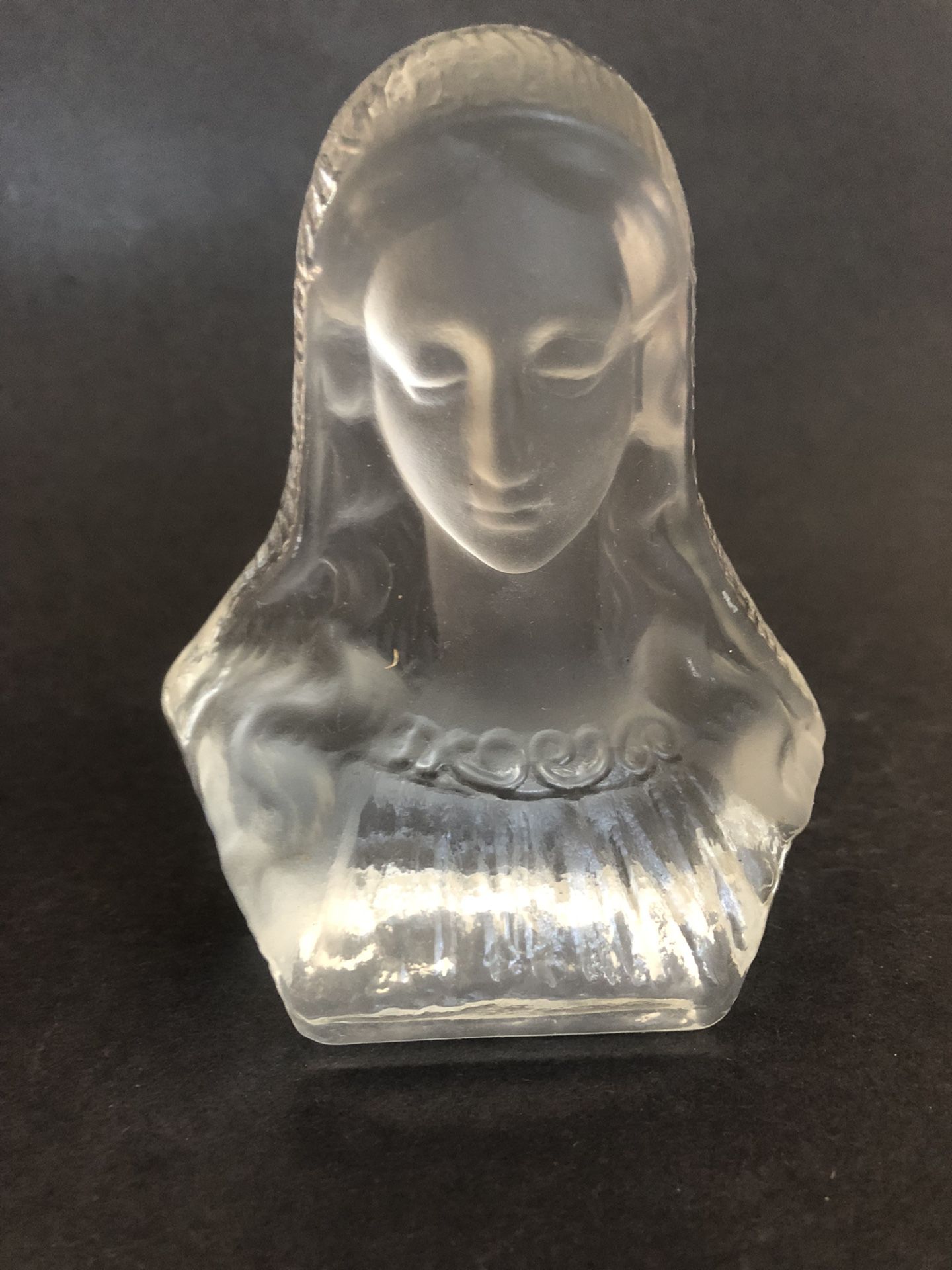 Viking Frosted Satin Glass Madonna Virgin Mary Sculpture 