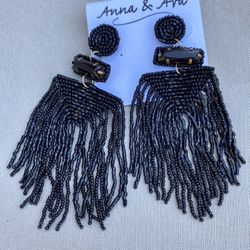 Long Tribal Dangle Fringe Tassel Bead Earrings