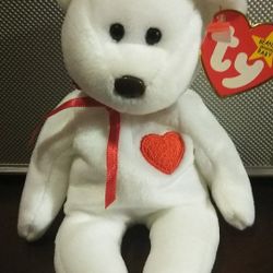 Beanie baby "white heart"