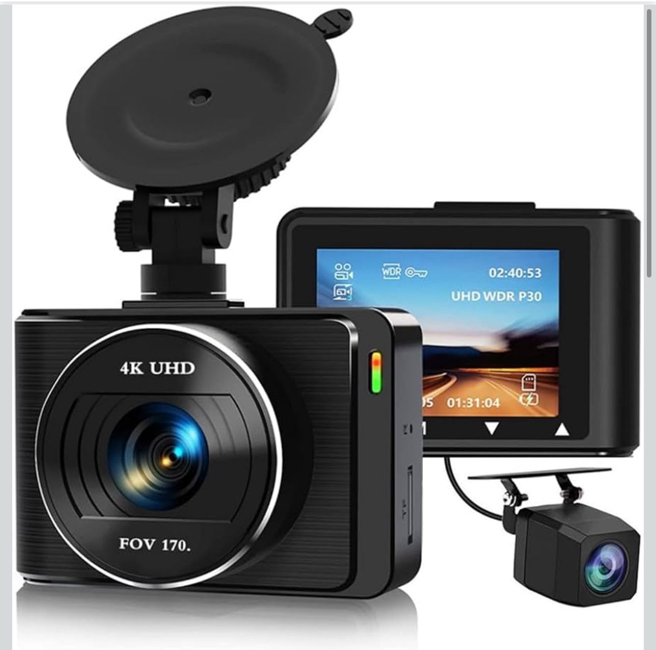 New-4K Car DVR WiFi Dash Cam for Cars, Front and Rear HD 1080P Dual Lens Auto Dashcam Video Recorder,Built-in WiFi Support 24H Parking Monitoring G-Se