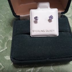 Sterling Silver Square 3mm Earrings