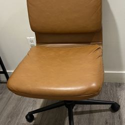 Target Brown Leather Swivel Office Desk Chair