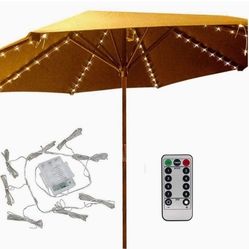 Patio Umbrella Lights 8 Lighting Mode 104 LED String Lights with Remote Control Umbrella Lights Battery Operated Waterproof Outdoor Lighting for Patio