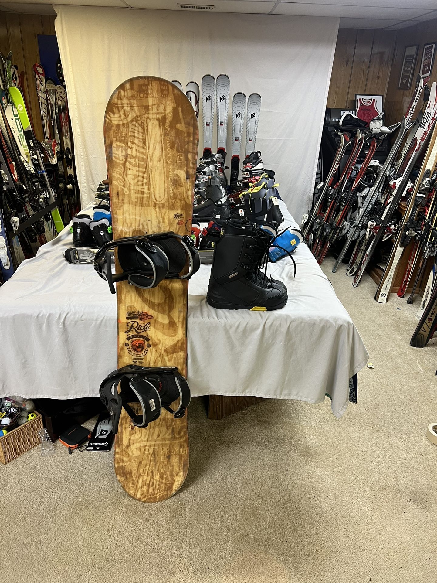 Ride 164 Wide Snowboard Package With Boots And Bindings