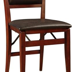 Linon Keira Folding Chairs with Padded Seat, Set of 2 – Engineered Wood, Space-Saving Design