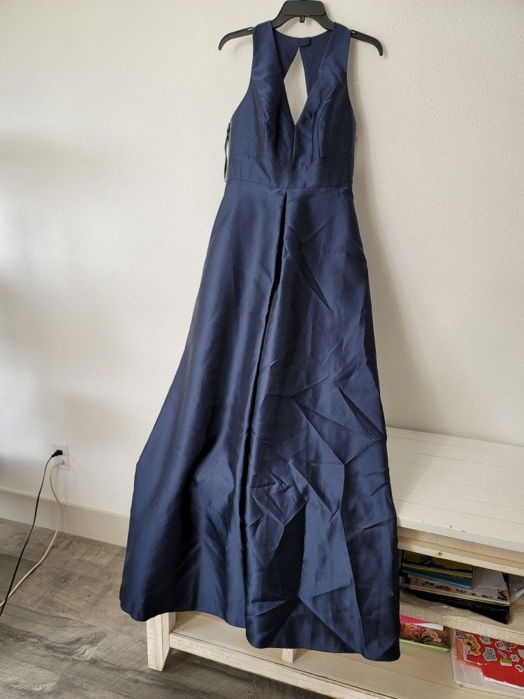 Alfred Sung Midnight Navy Long Gown new 8 size