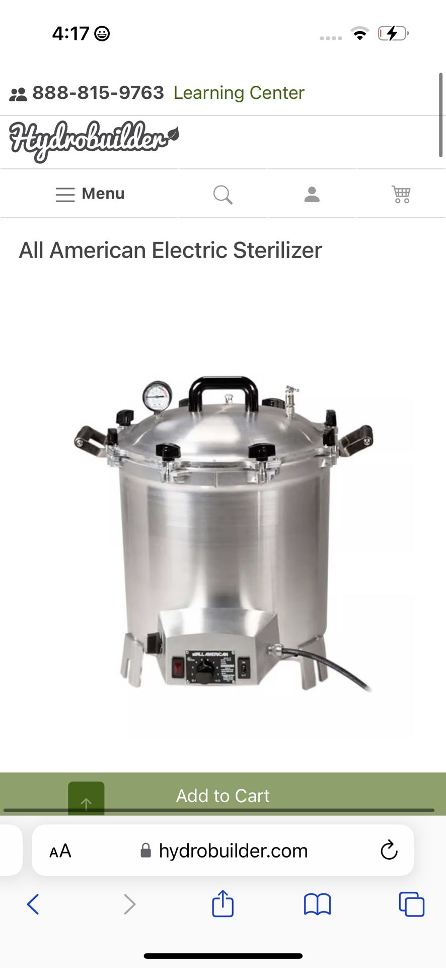 All-America Electric Pressure Sterilizer For Mushrooms 