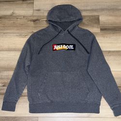 Nike Just Do It Men's Hoodie Sweatshirt Gray Size L