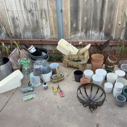 Gardener’s Delight - Smorgasbord Of Plant Pots / Plant Containers, Support Sticks & Various Gardening Supplies