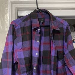 Huf Plaid Size xl Button Up Shirt