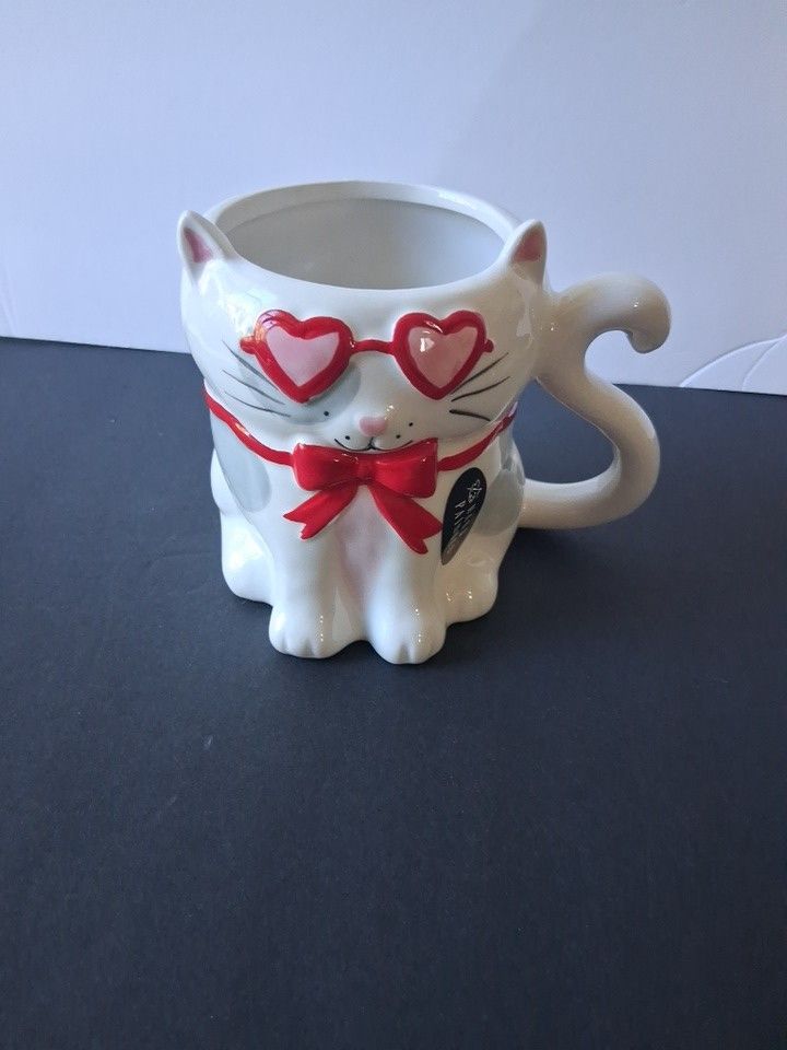 2 Cat Coffee And Tea Mugs