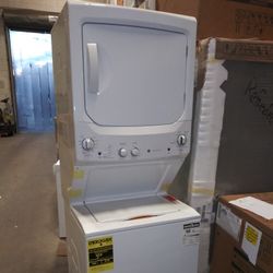 GE STACKED LAUNDRY CENTER. 27 WIDE ELECTRIC