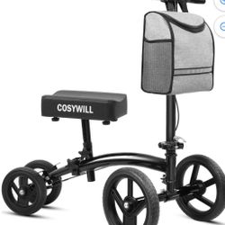 COSYWILL Steerable Knee Scooter,Economy Knee Walker,All Terrain Foldable Medical Scooter for Foot Injuries Crutches Alternative,Black