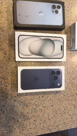 Empty iPhone boxes as well as AirPod box