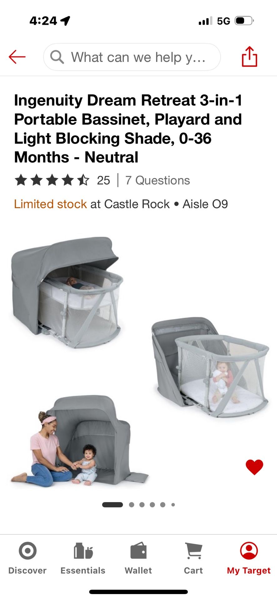ingenuity dream retreat 3-in1 portable bassinet, playyard and light blocking