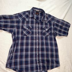 Plains Western Wear Big Man Short Sleeve Pearl Snap Button Shirt - 2X Big