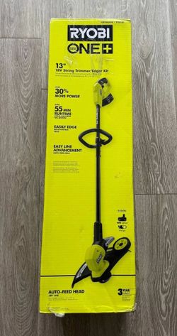 RYOBI P20180 ONE+ 18V 13" String Trimmer Edger Kit 4Ah Battery Charger Open Box