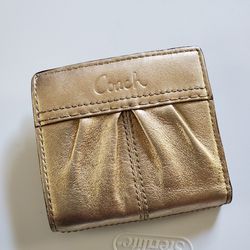 Coach Small Gold Metallic Wallet, Like New