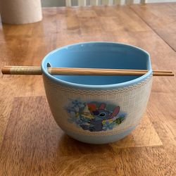 stitch ramen bowl with chopsticks