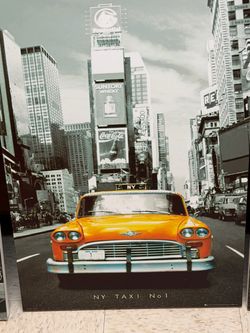 Set of 3 canvases canvas Paris London New York taxi . Home decor