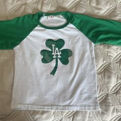 Toddler LA Dodgers Inspired St Patrick’s Day Baseball Shirt