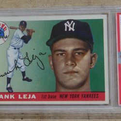 1955 Topps #99 Frank Leja PSA 8 NM-MT New York Yankees Baseball Card. 