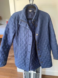 Lands' End Navy Quilted Jacket Size M