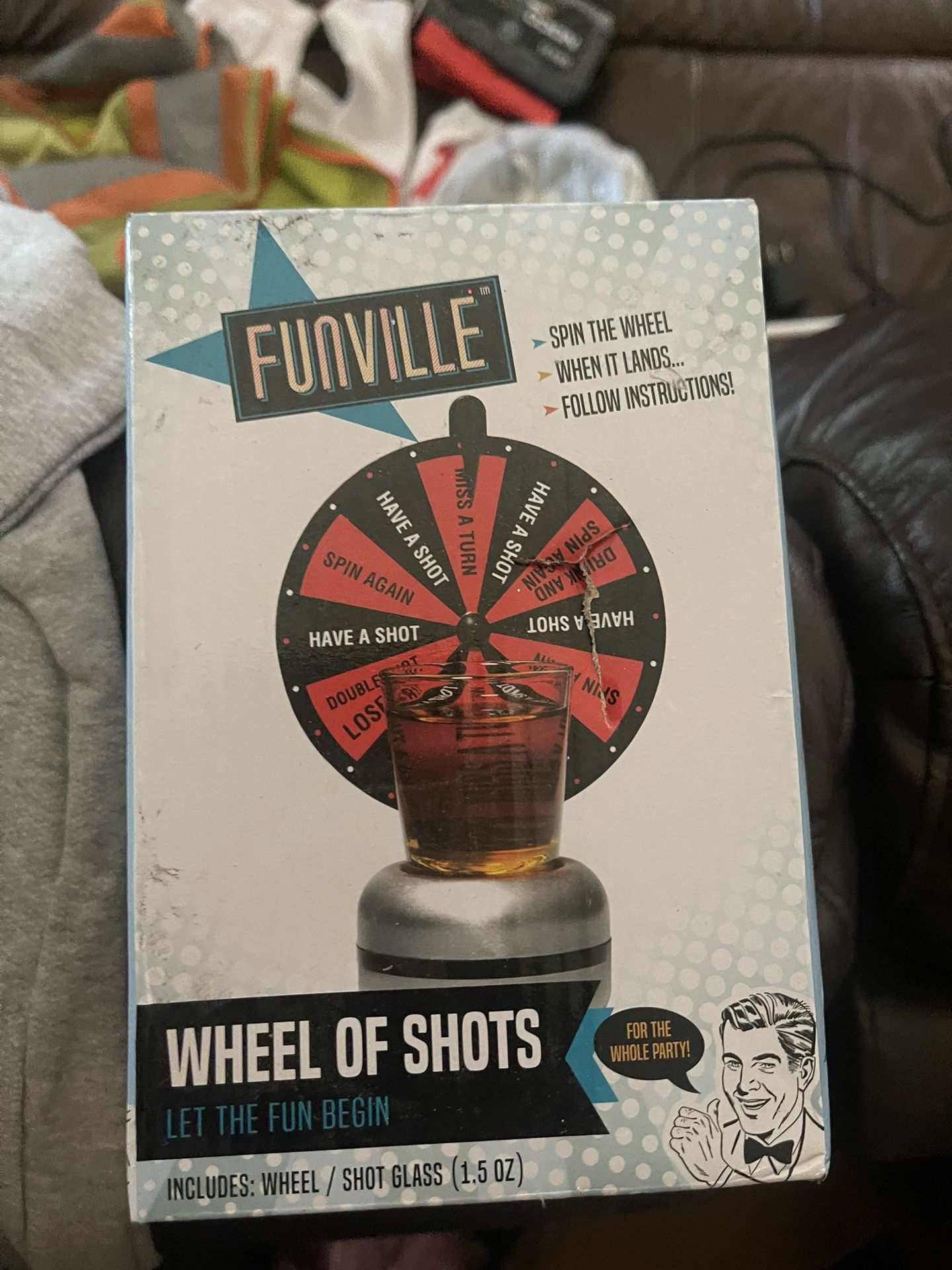 7" Funville Wheel O' Shots Party Games Set with 1.5 oz Shot Glass Brand New